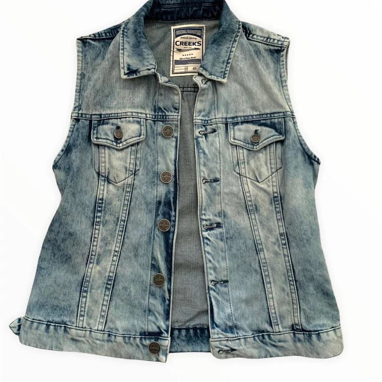 Veste en jean Creeks vintage sans manches